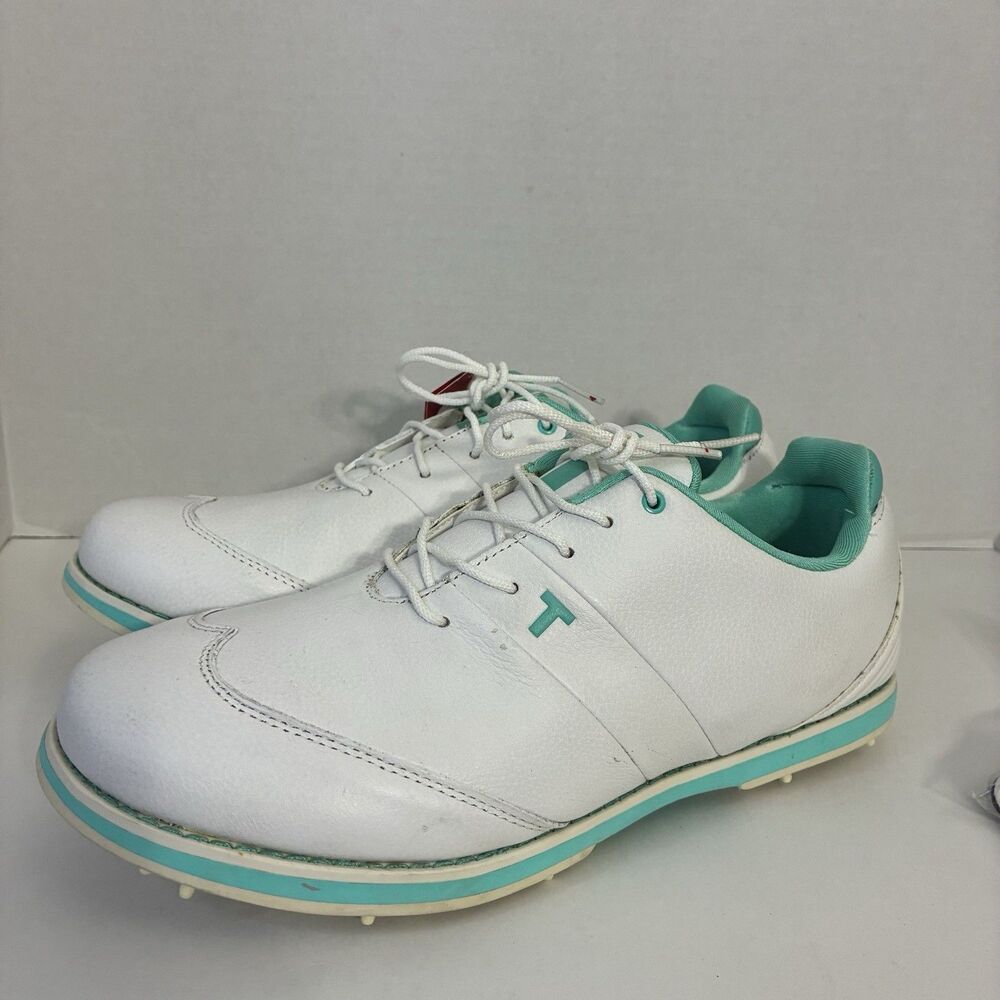 Women’s TRUE Linkswear OG 1.2 Golf Shoes White Teal Spikeless Minimalist 9.5